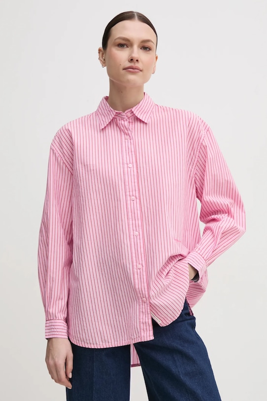 

Хлопковая рубашка CHARISMA Pepe Jeans, розовый