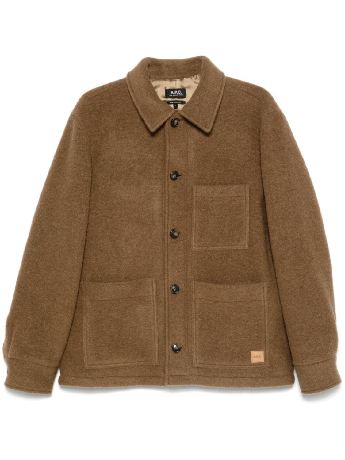 

A.P.C. куртка-рубашка с эффектом потертости, коричневый