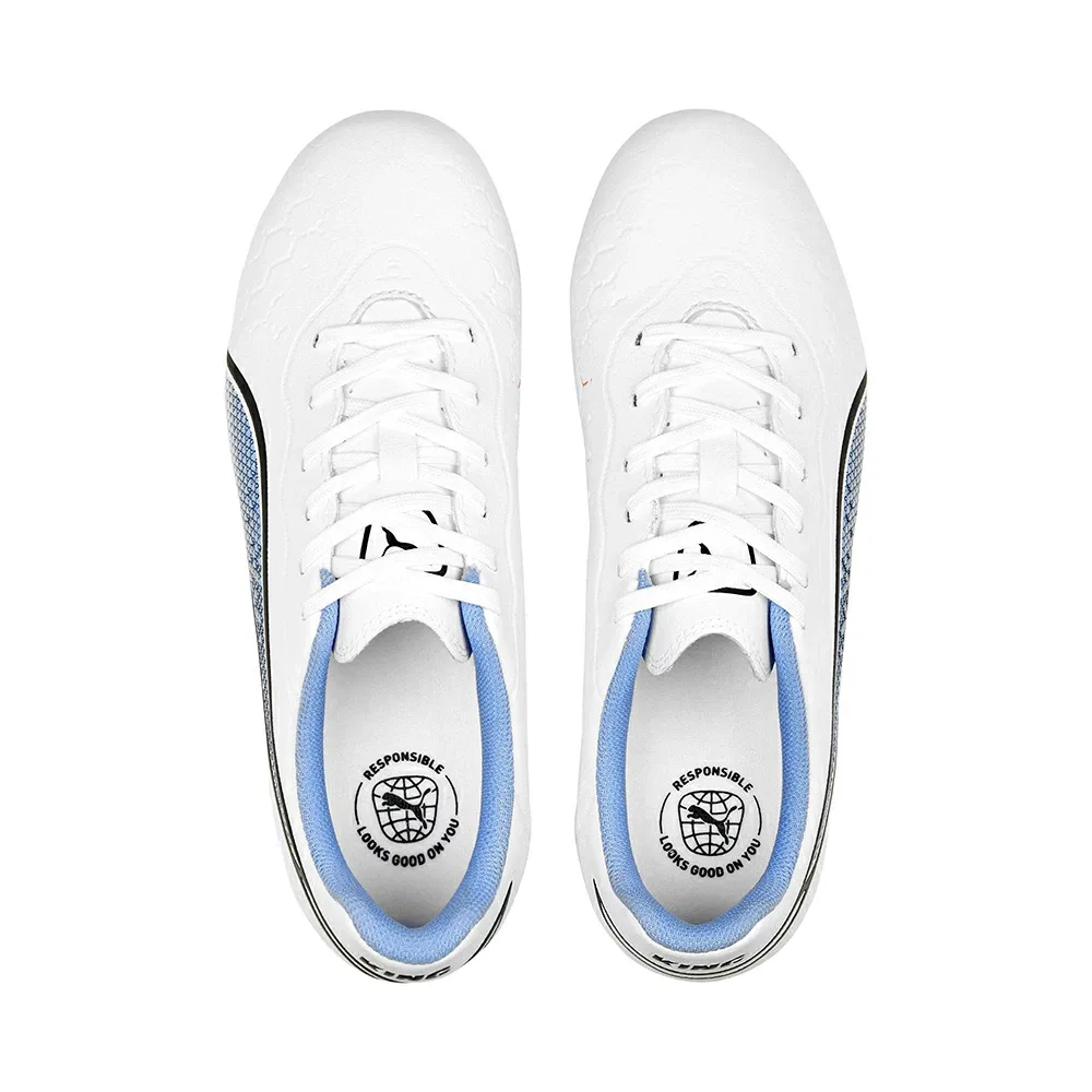 Детские футбольные бутсы Puma King Match, белый/синий, размер 22.0cm - 34.5 RU — фото 4
