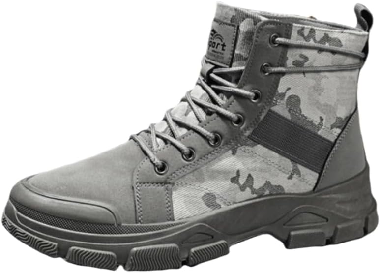 

Удобные мужские защитные обувь для улицы, Износостойкие ботинки средней высоты Hoalox, серый