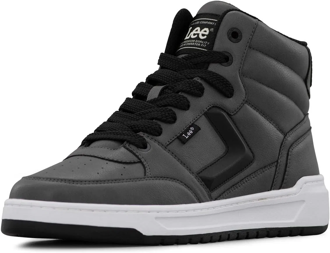 Мужские кроссовки Lee Prescot Mid Trainers, Dark Grey Black