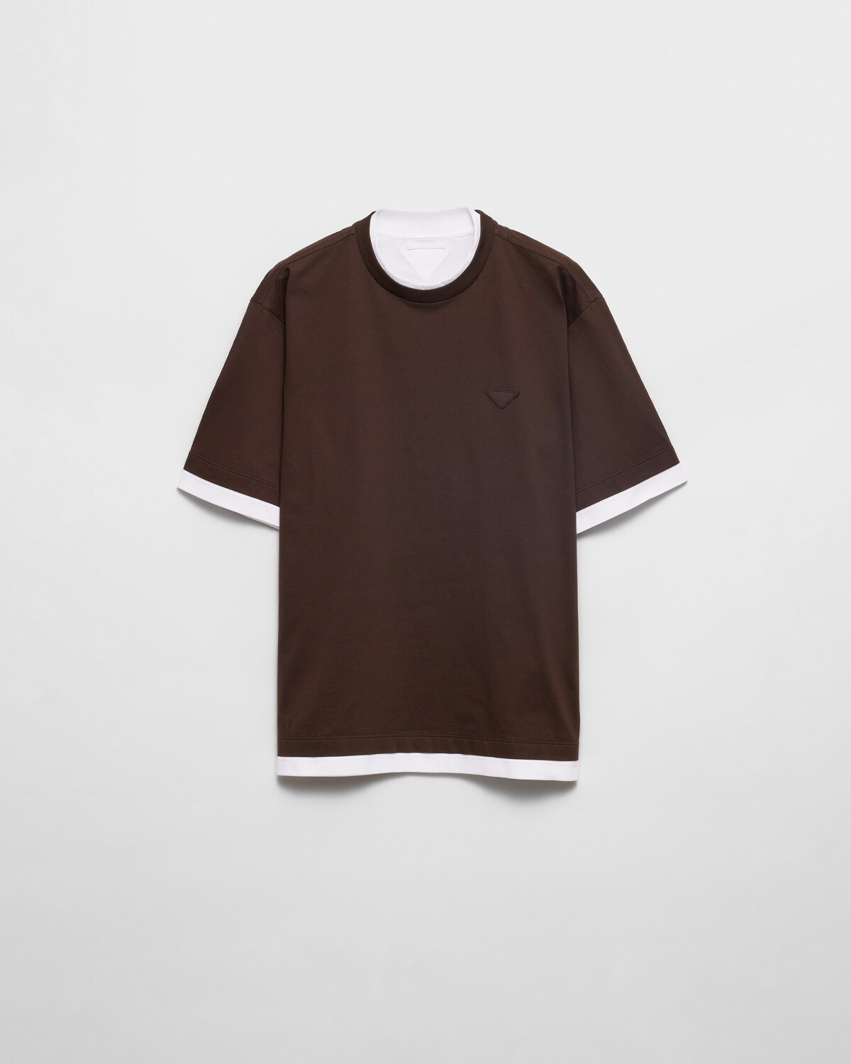 

Хлопковая футболка Prada, коричневый