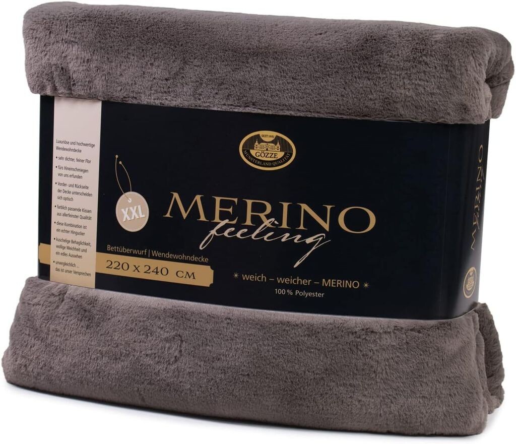 

Двустороннее одеяло Gözze Merino 220 x 240 см антрацит