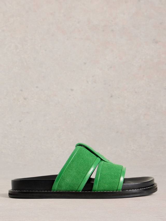 Ziggy слайдеры с замшевой стелькой White Stuff, Bright Green