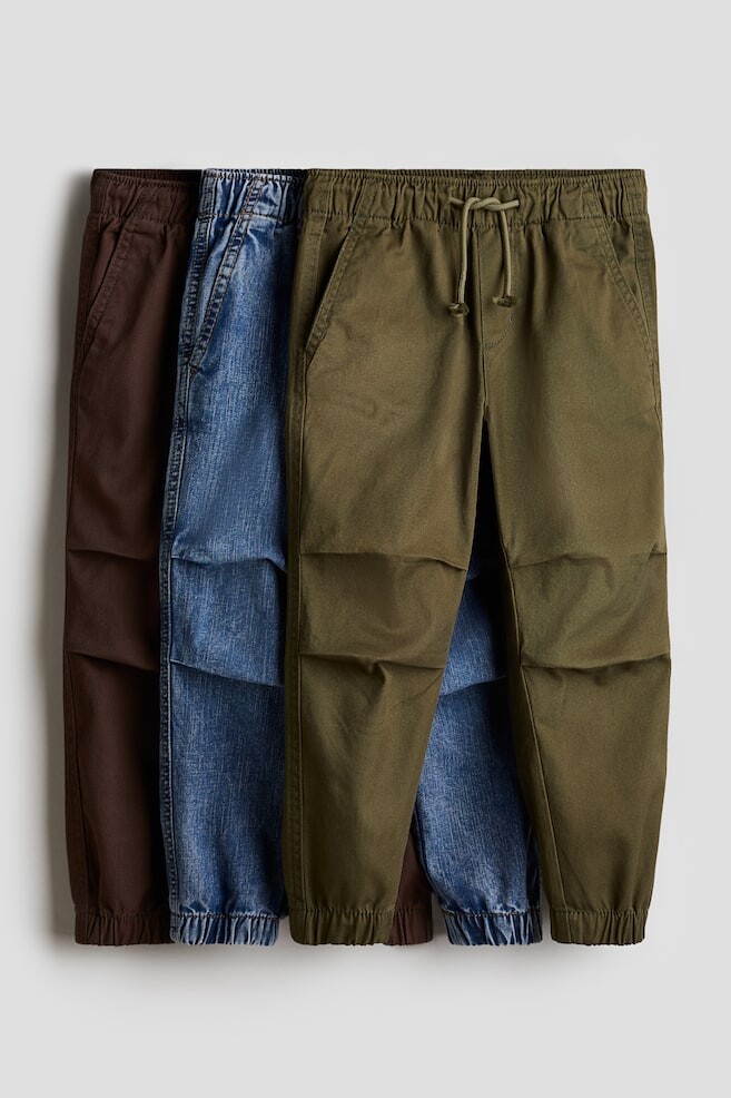 

Комплект из 3 спортивных брюк из хлопка H&M, коричневый