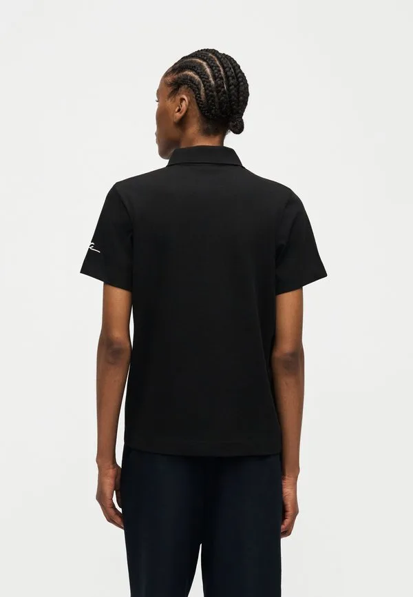 Рубашка поло Lacoste Noir, Классическая однотонная модель — фото 4