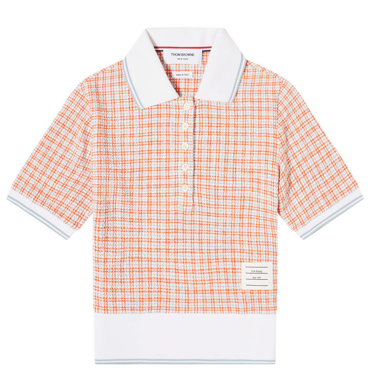 

Поло Thom Browne Short Sleeve Tweed Polo Top, оранжевый