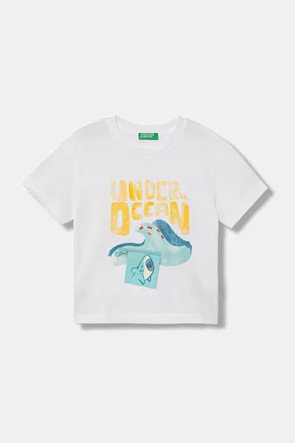 Футболка с принтом для детей United Colors of Benetton, белый