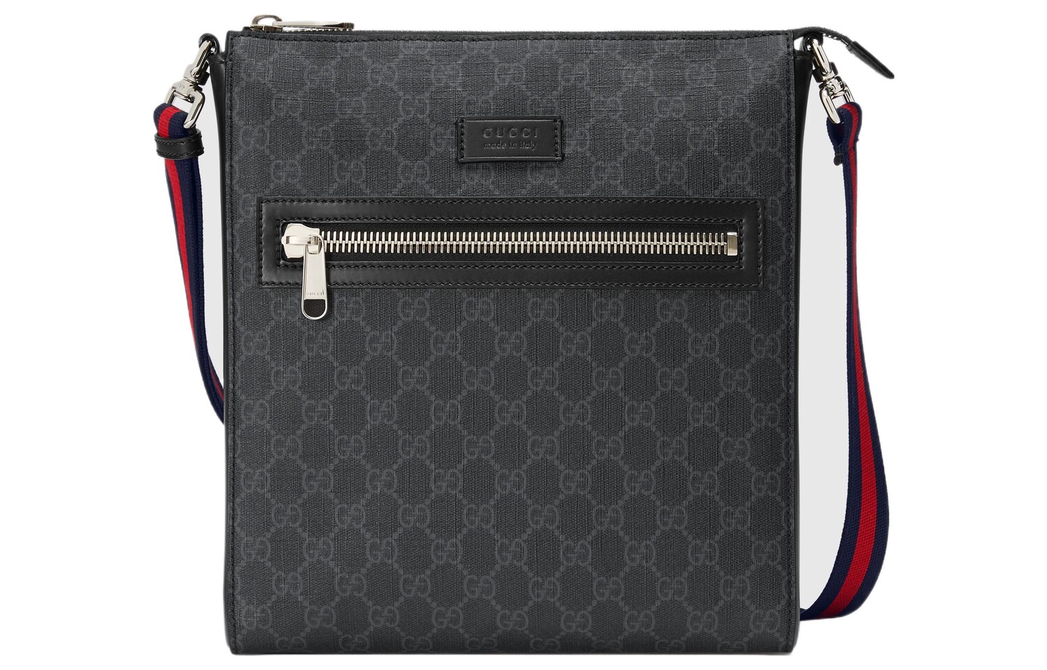 

Мужская сумка через плечо Gucci с карманом на молнии, черный, Серый, Мужская сумка через плечо Gucci с карманом на молнии, черный
