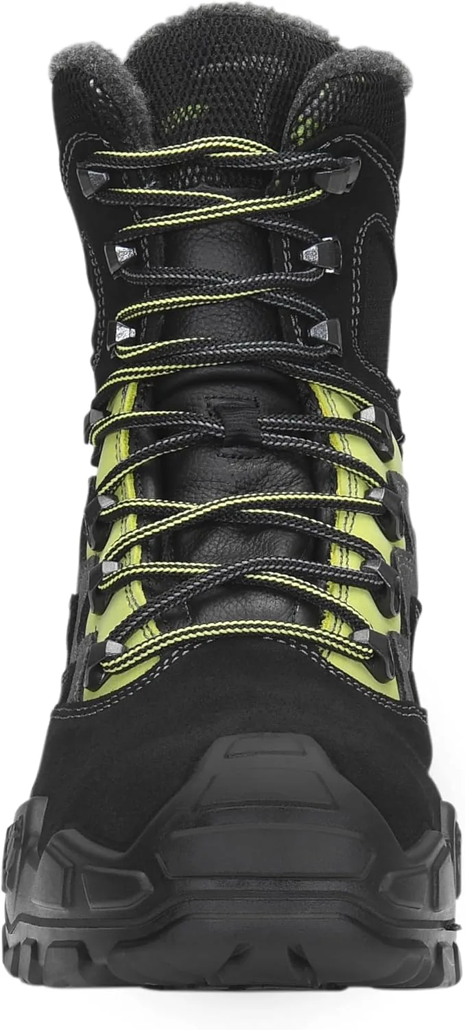 Защитные ботинки ELTEN Mick Black-Green High ESD S3S CI на шнуровке для мужчин и женщин, кожа/текстиль, стальные носки, легкие, классические, черно-зеленые — фото 4