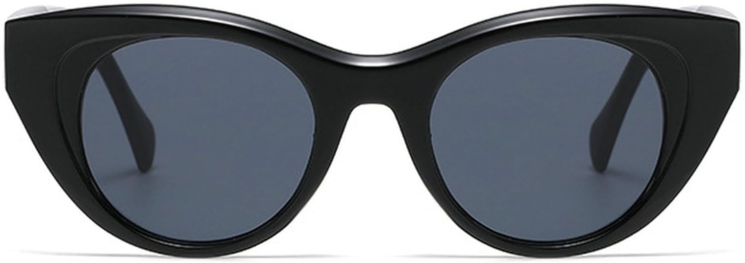 

Женские солнцезащитные очки «кошачий глаз» маленького размера, 2025 год, роскошные винтажные прозрачные черные солнцезащитные очки для женщин с защитой от УФ-излучения UV400, женские очки для вечеринок mincl, Black