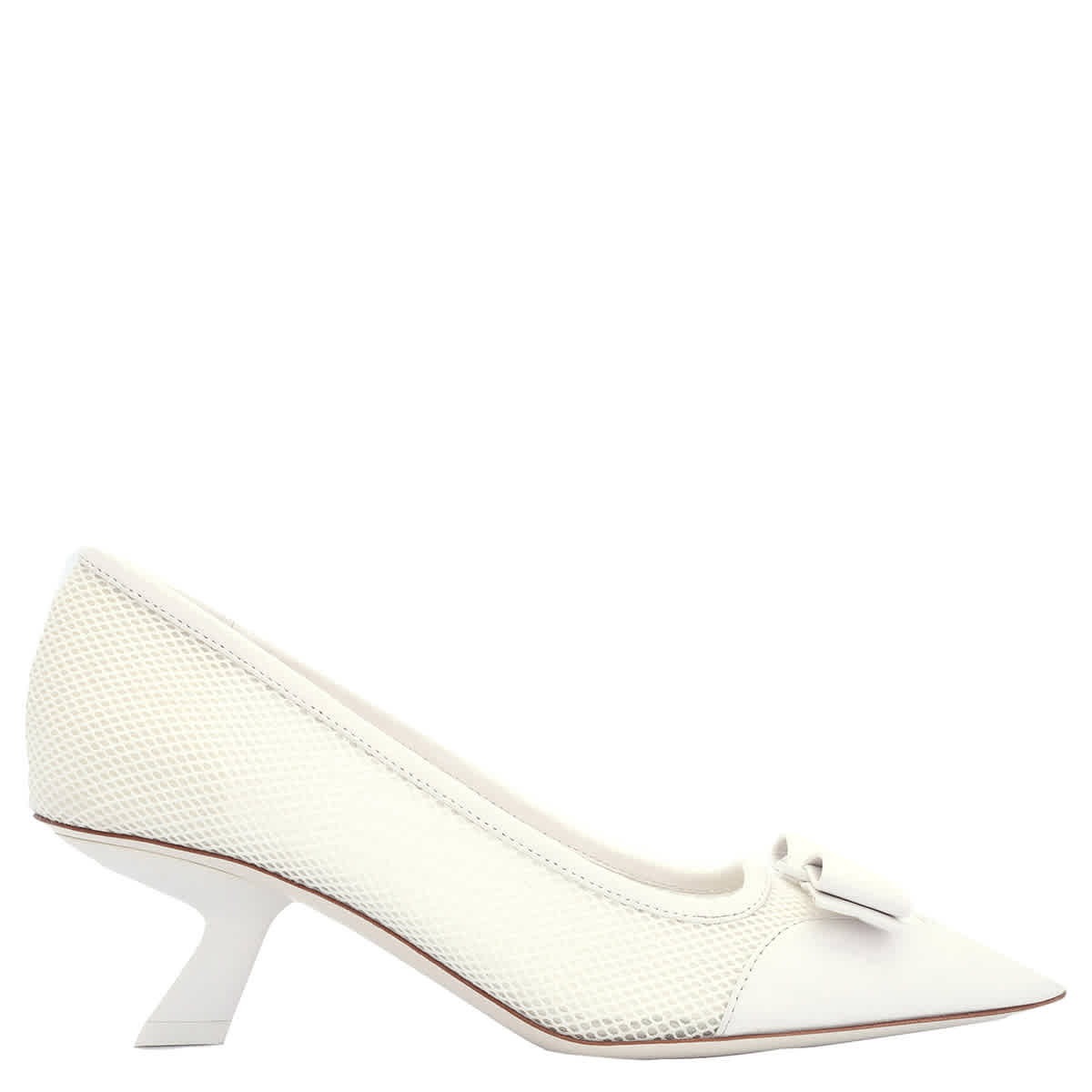 Феррагамо Анз Вара Бант Сетчатые Туфли Salvatore Ferragamo, белый