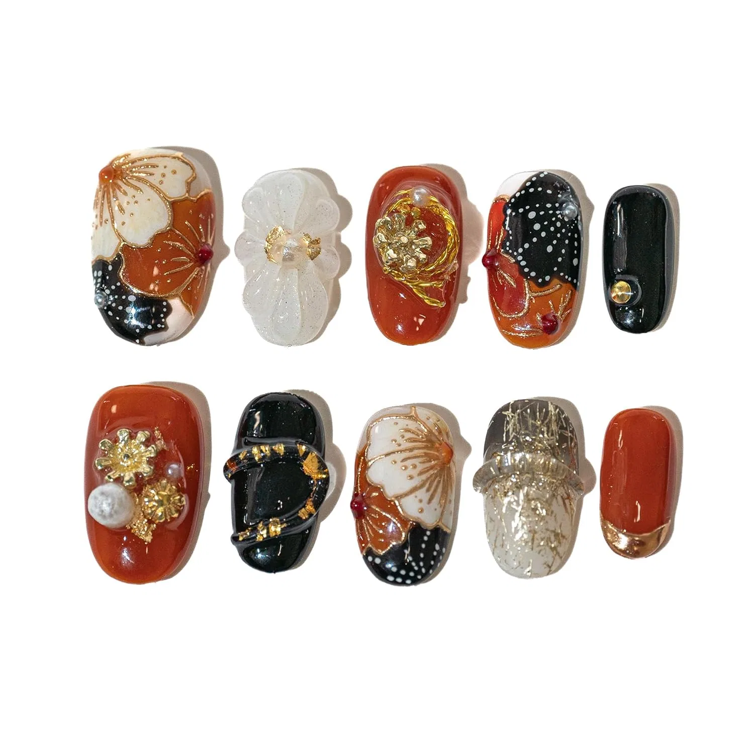 Накладные ногти Sun&Beam Nails, короткие круглые, с ручной росписью Sun&Beam Nails, #216