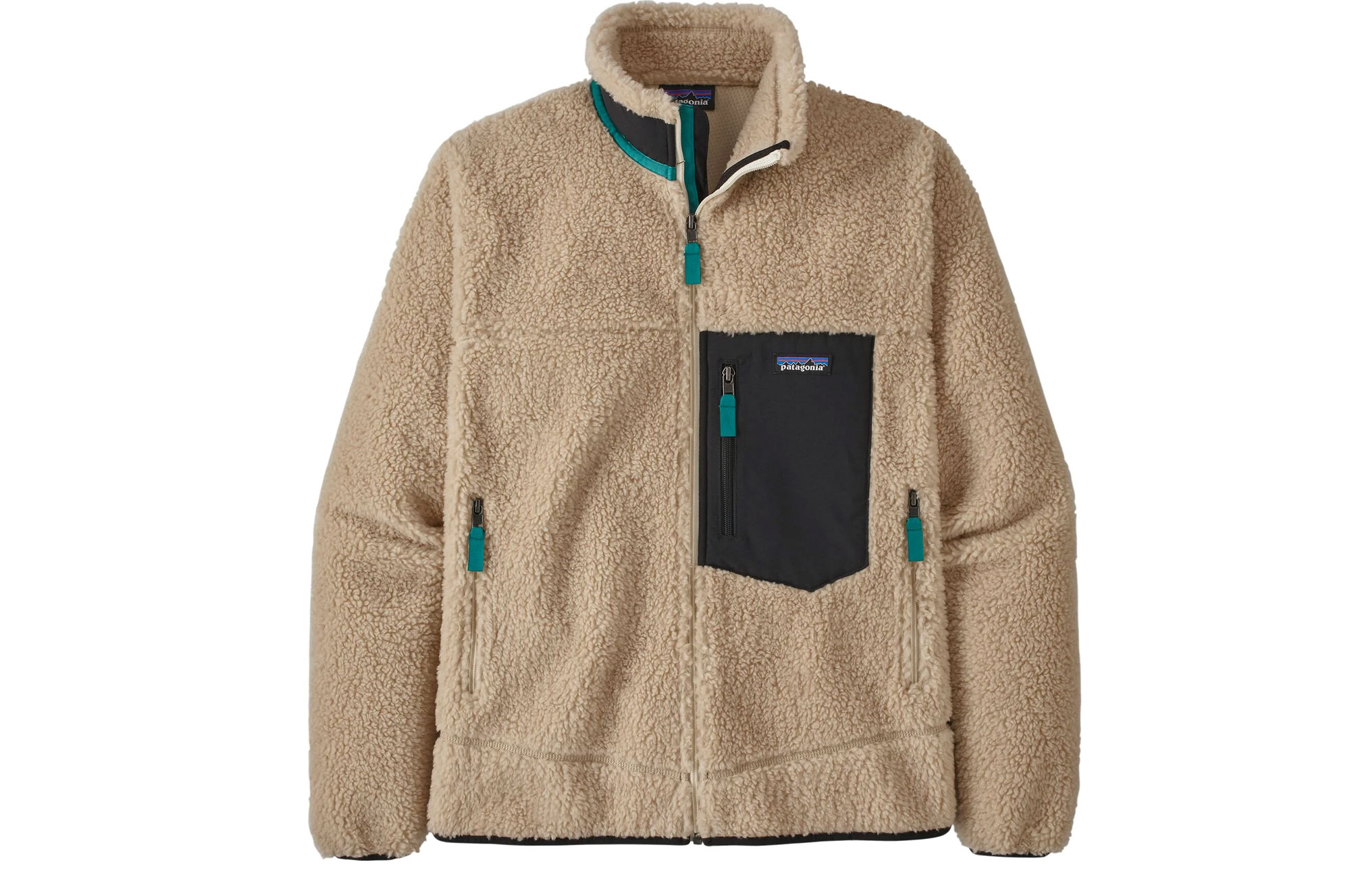 

Контрастный карман Искусственная овчинка Куртка Patagonia, Синий