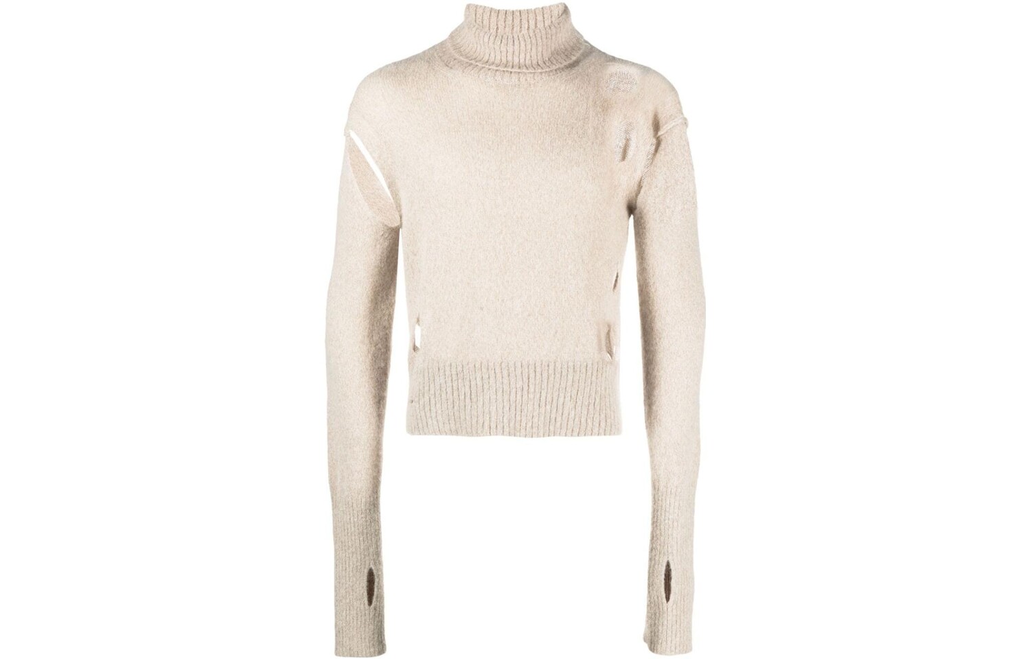 

Джемпер с высоким воротом и эффектом потертости Mm6 Maison Margiela, белый