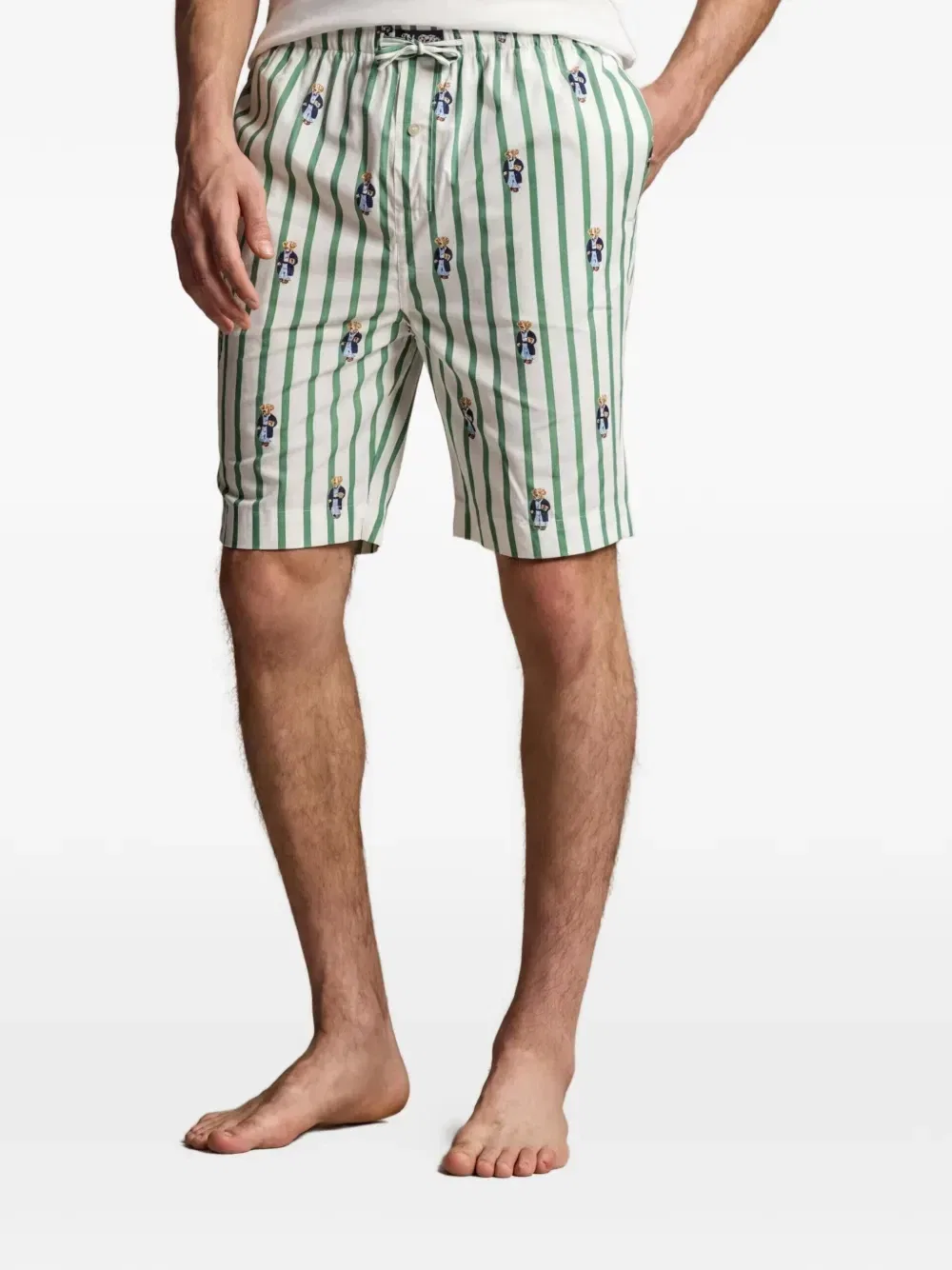 Полосатые шорты Polo с медведем POLO RALPH LAUREN, белый