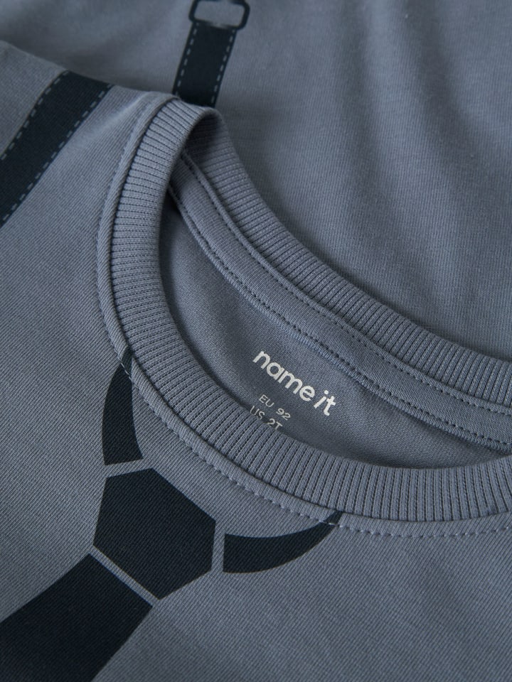 Рубашка с длинными рукавами NMMRYDER LS TOP цвета кремневого камня name it — фото 4