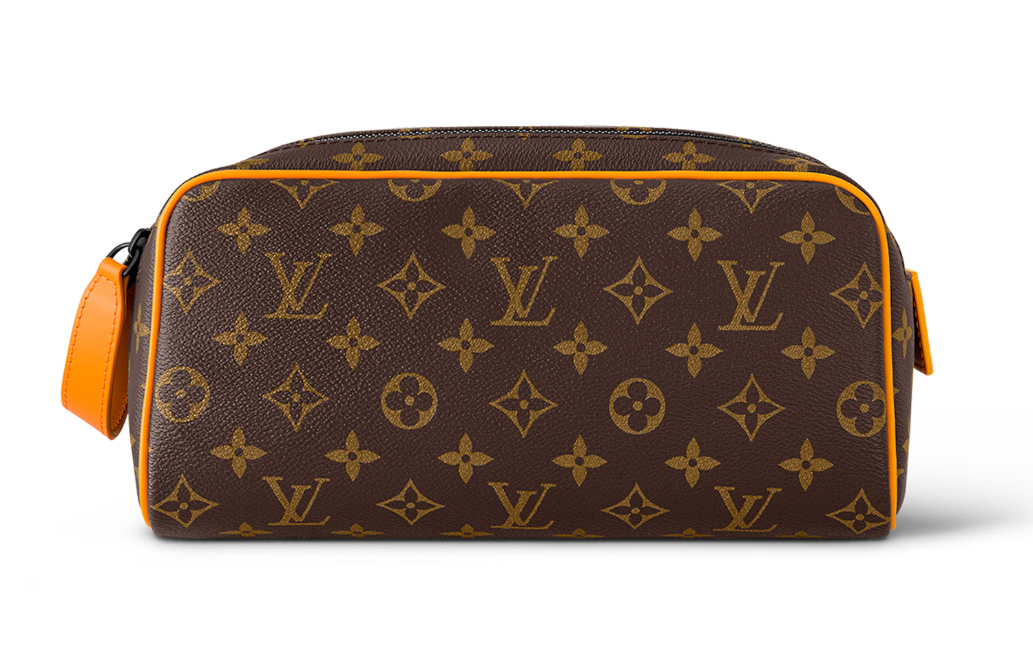 

LOUIS VUITTON Женская дорожная косметичка из холста с кожаной отделкой коричневая