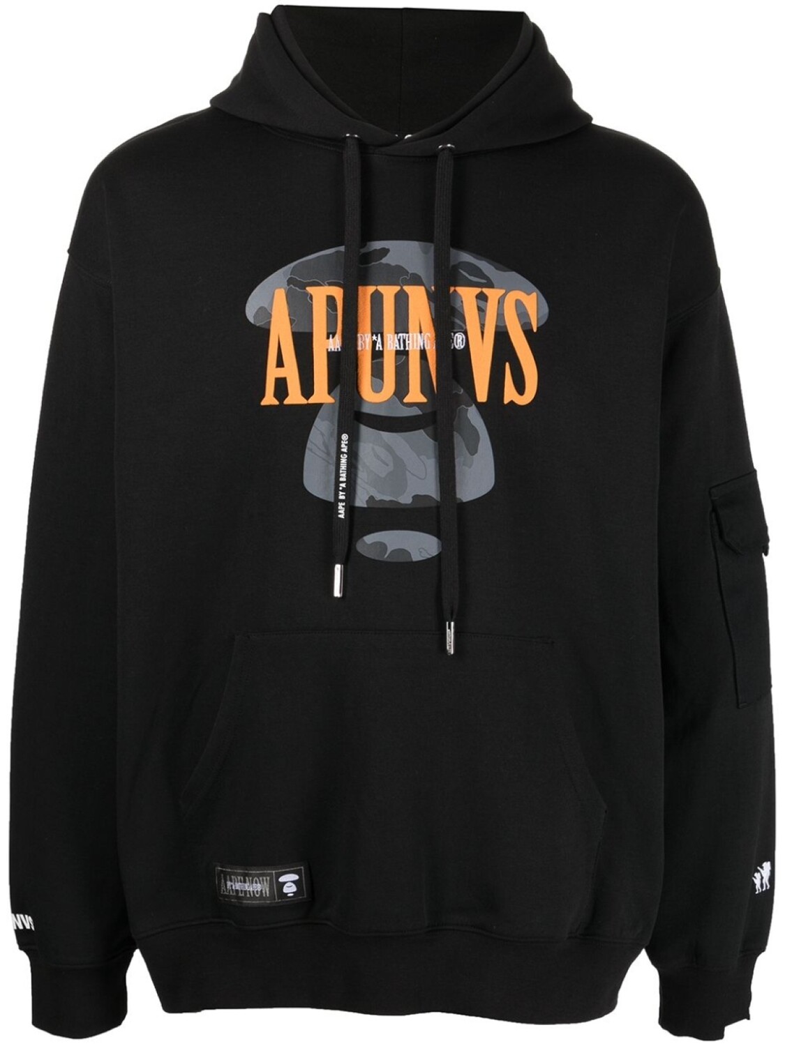 

Худи со вставками и логотипом AAPE BY *A BATHING APE, черный