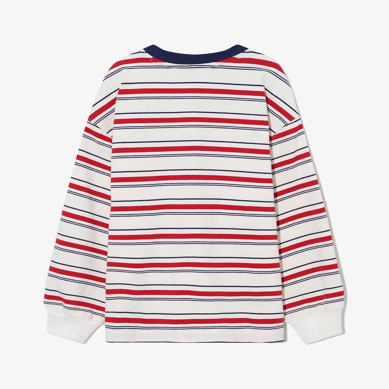 Детская полосатая футболка с длинными рукавами тёмно-синяя от Fila Kids — фото 2