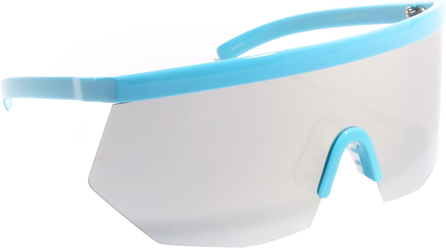 

Солнцезащитные очки ShadyVEU в стиле ретро, ​​увеличенного размера, спортивные, с цветными зеркальными линзами, для зимних видов спорта, в тонкой оправе, (Style #2) Blue Frame / Silver Mirrored Lens