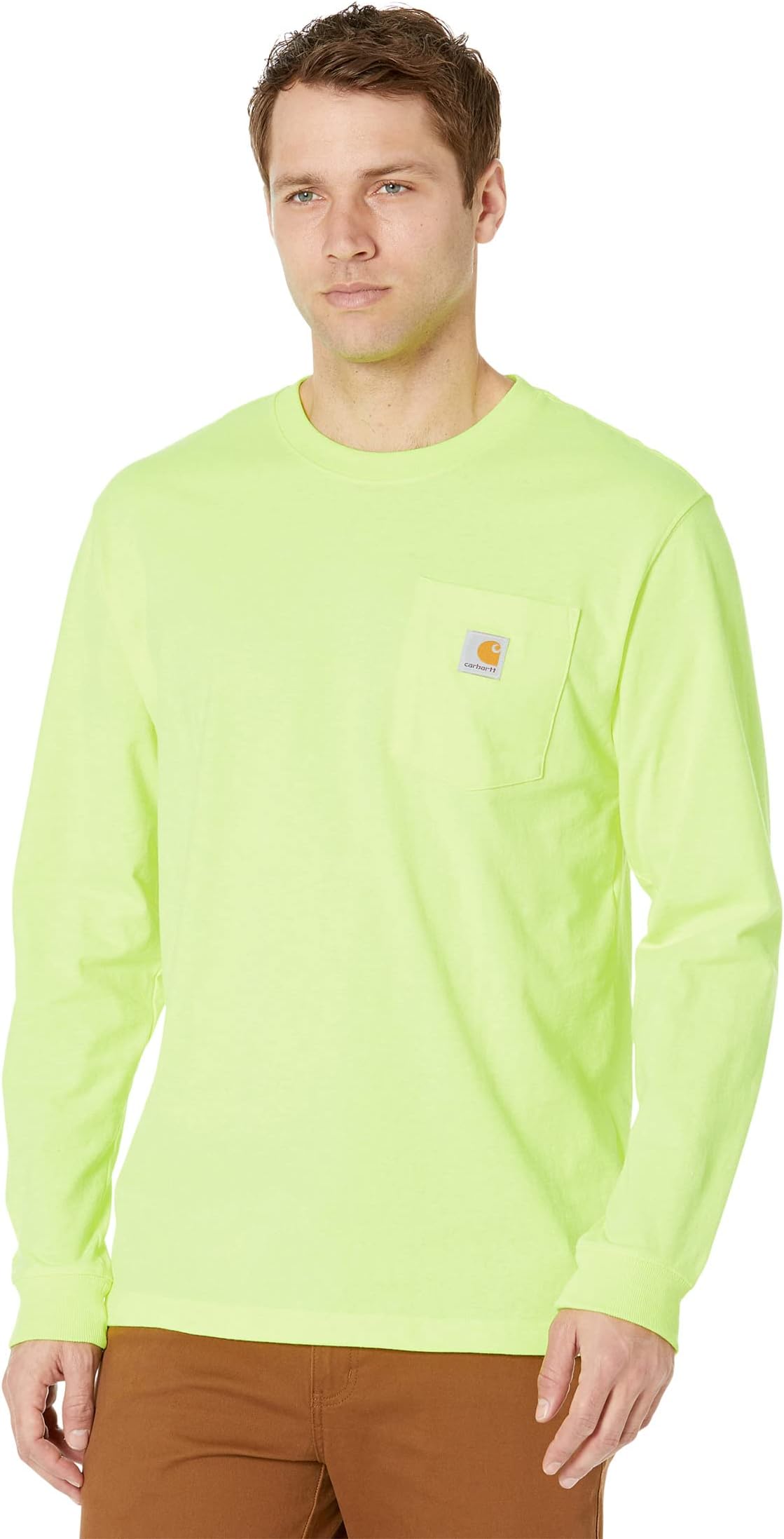 

Футболка с карманами для рабочей одежды L/S Carhartt, цвет Brite Lime