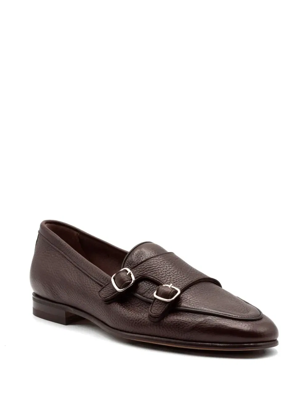 Монки с круглым носком и двойной пряжкой Berwick Shoes, коричневый — фото 2