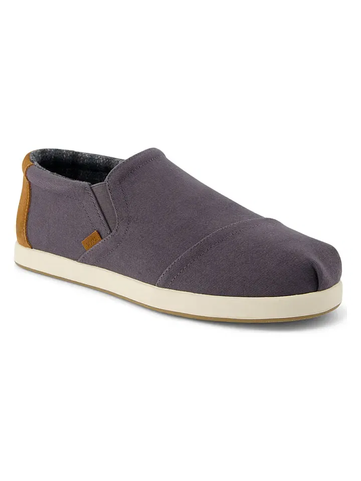 Слипперы из текстиля и кожи, TOMS, темно-синий