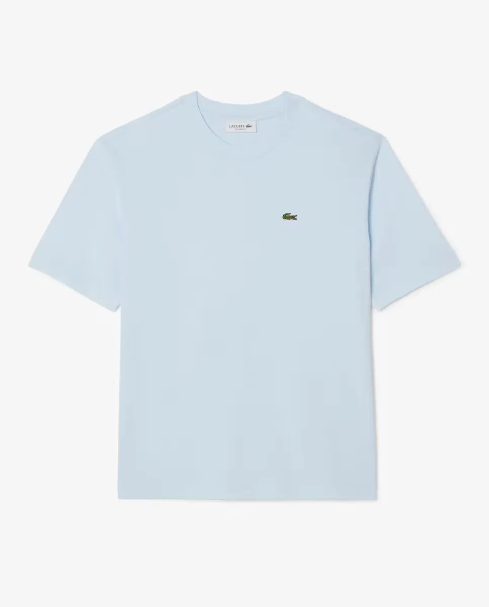 

Свободная женская футболка из мягкого хлопка с короткими рукавами Lacoste, светло-голубой