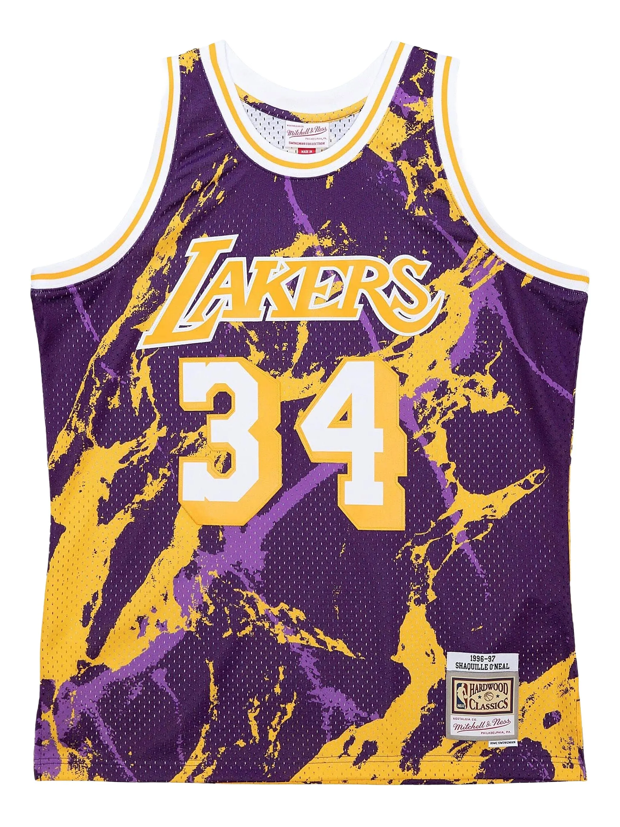 

Топ Shaquille ONeal NBA LA Lakers 1996 Team Marble Swingman Mitchell & Ness, фиолетовый