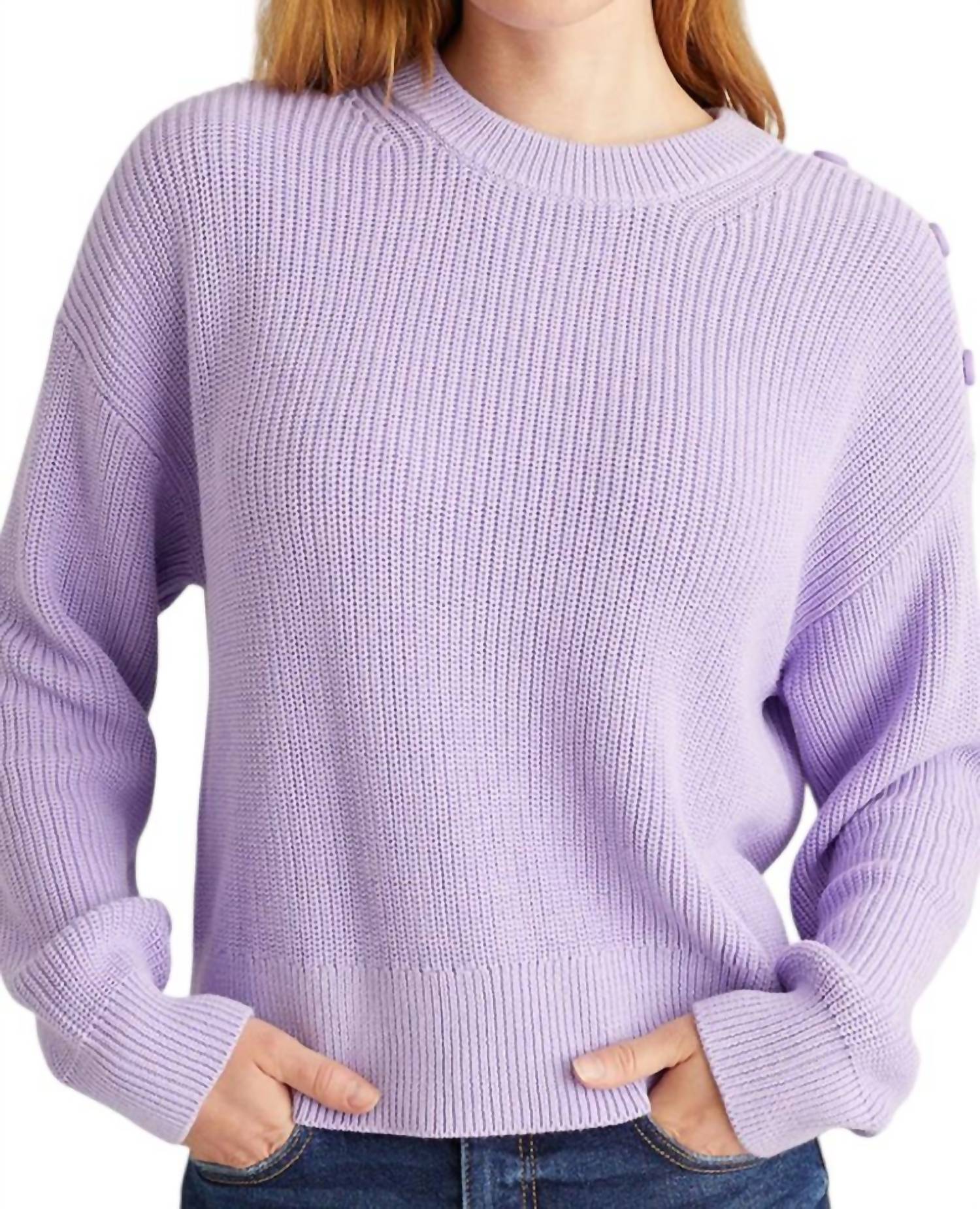 

Пуловер Ida Button Shoulder Solid в цвете Purple Rose 525 America