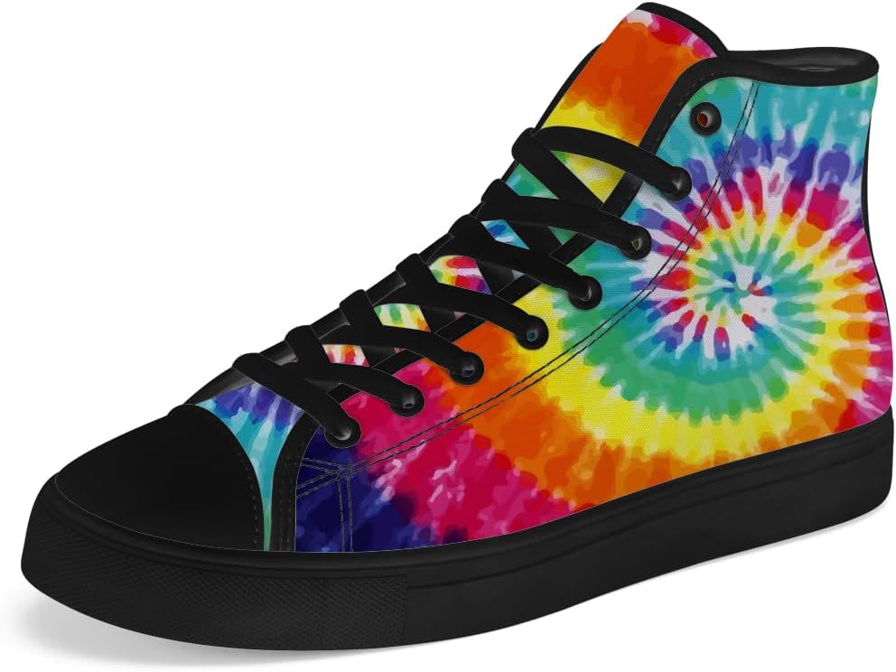 

Мужские и женские высокие кеды с узором тай-дай на холщовой ткани, высокие кроссовки на шнуровке, повседневная обувь Chebing, 623 Multicolor