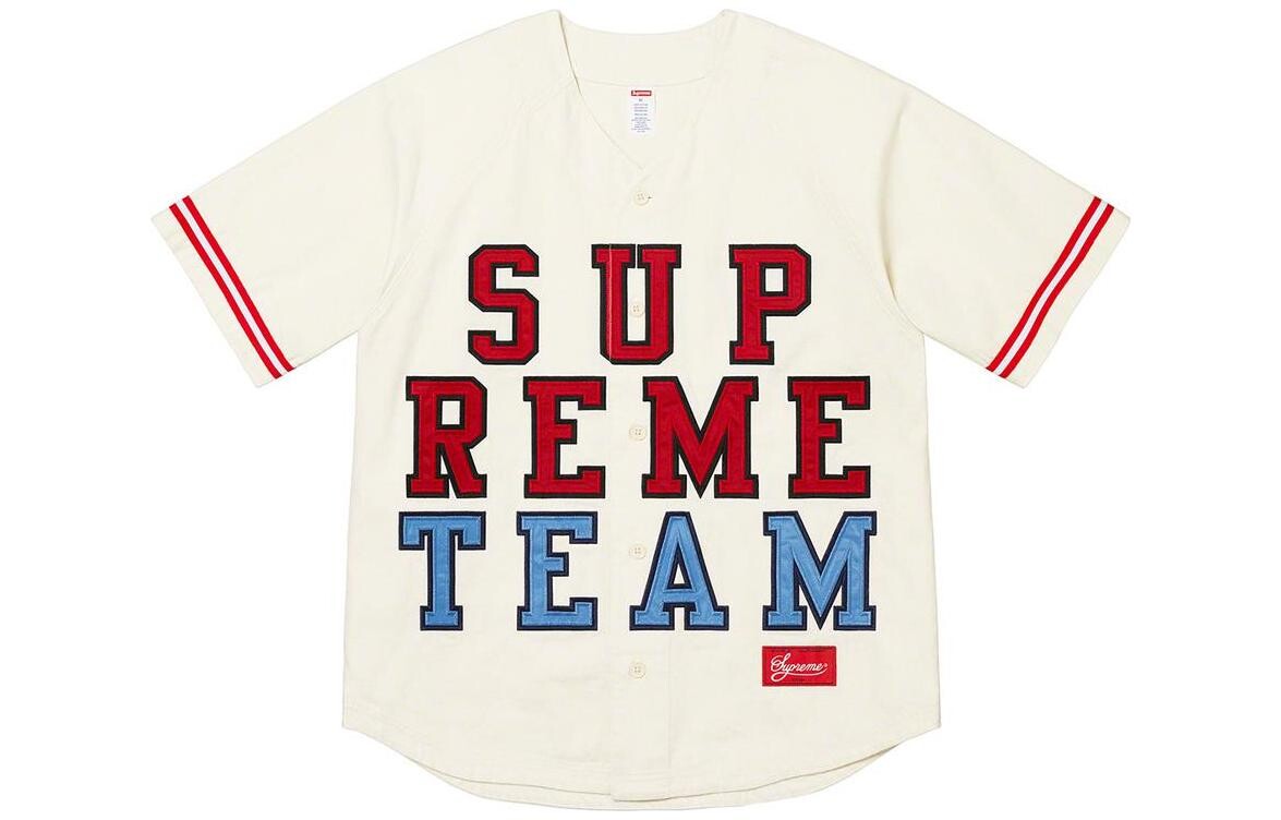 

Футболка-джерси Supreme Denim Baseball, белый / синий