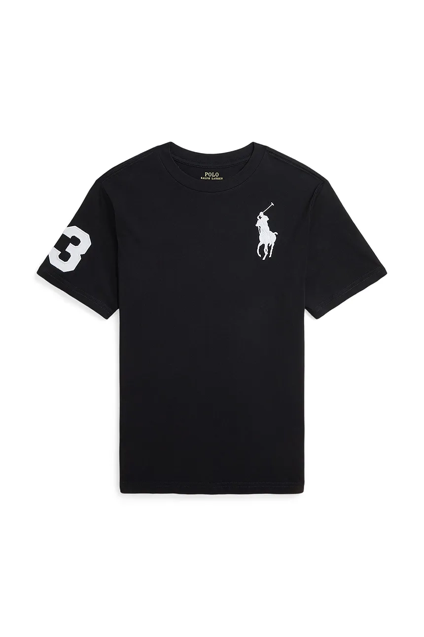 

Хлопковая футболка для детей Polo Ralph Lauren, черный