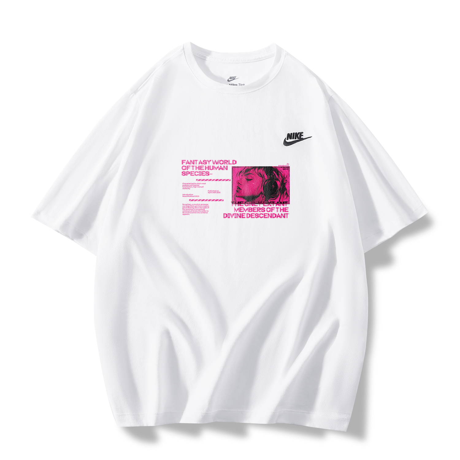 

Nike Футболка унисекс белые розовые Temptation A