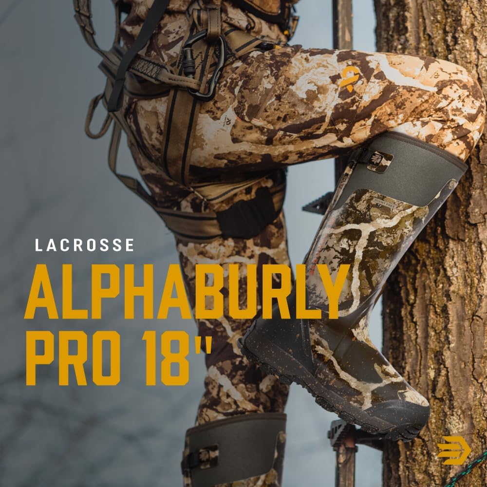 Мужские утепленные охотничьи ботинки LaCrosse Alphaburly Pro 46 см с водонепроницаемой резиной, утеплителем Thinsulate 1600 г и стелькой из ЭВА, модель First Lite Cipher, коричневый — фото 2