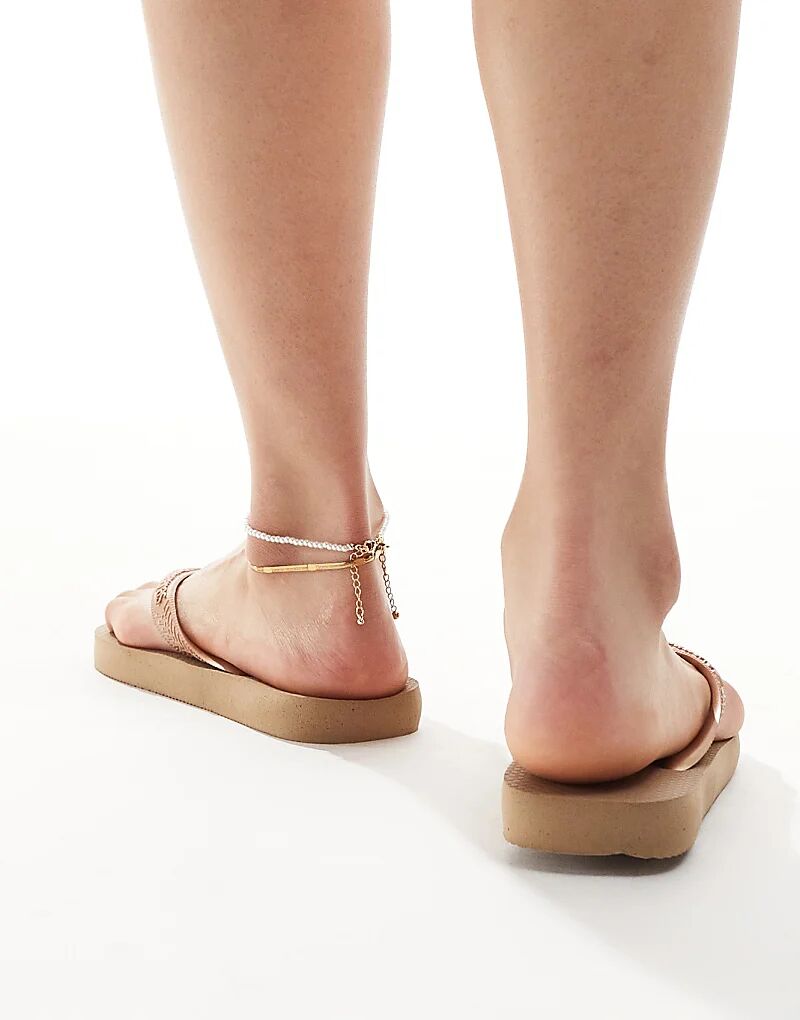Шлепанцы Havaianas из розового золота — фото 4