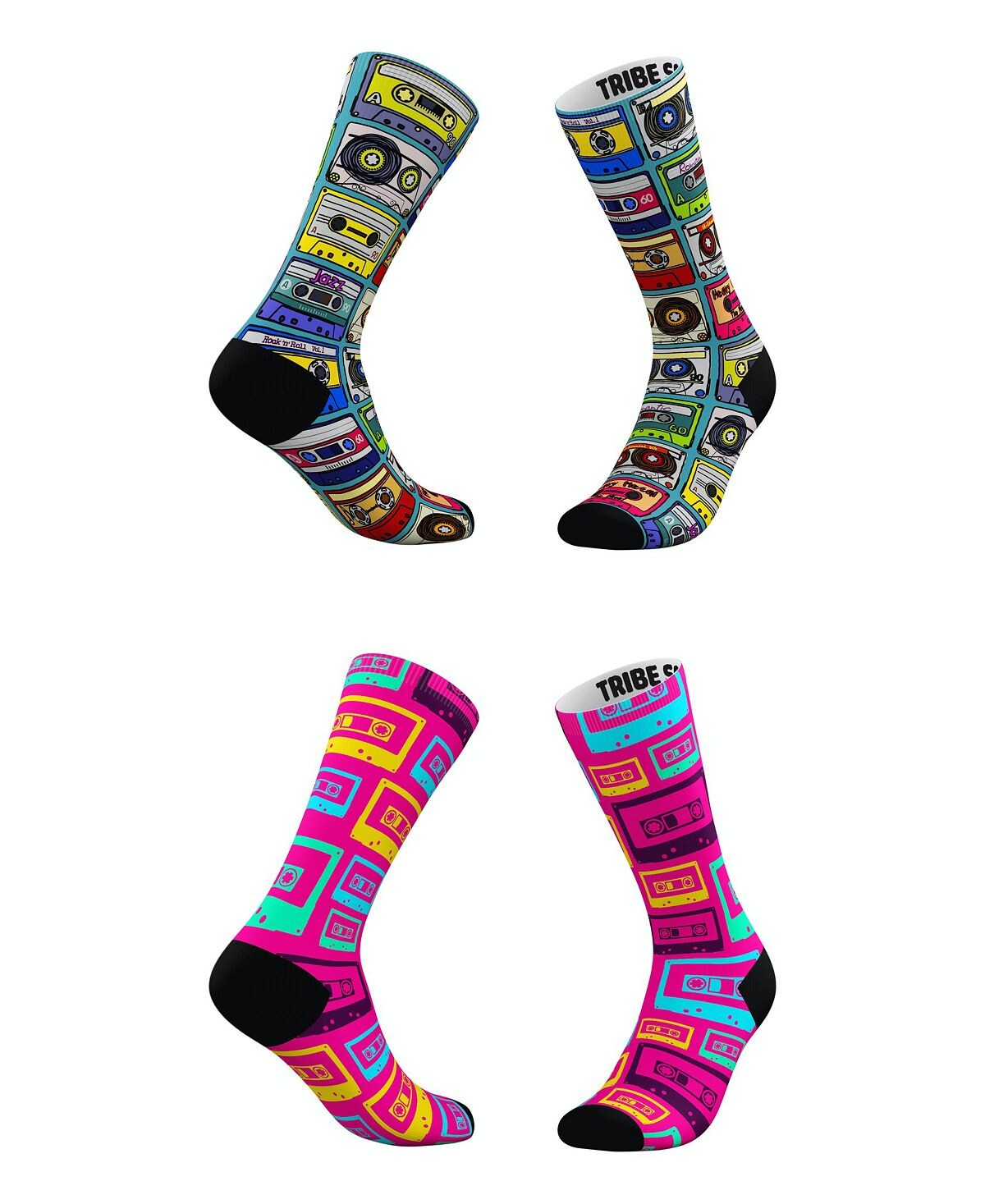 

Мужские и женские носки с кассетной лентой, набор из 2 шт. Tribe Socks