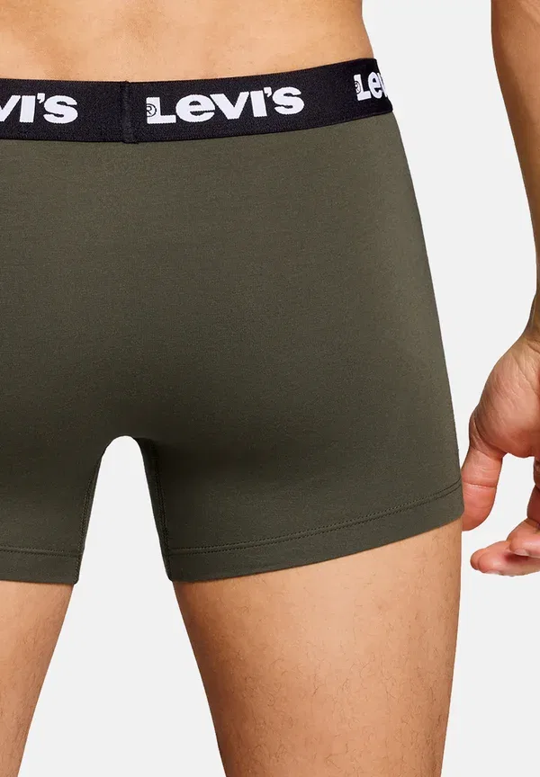Трусы мужские Levis herren boxershorts repeat logo boxer unterwäsche pants 4 er pack trunks Levi'S, хаки — фото 4