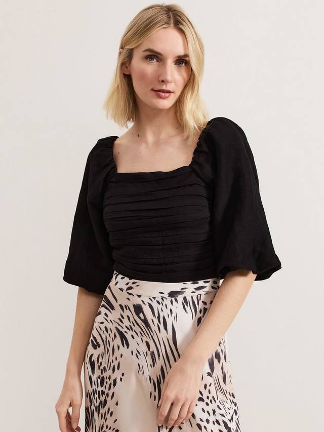 

Блузка Asha Bardot из роскошного льна Phase Eight, Black