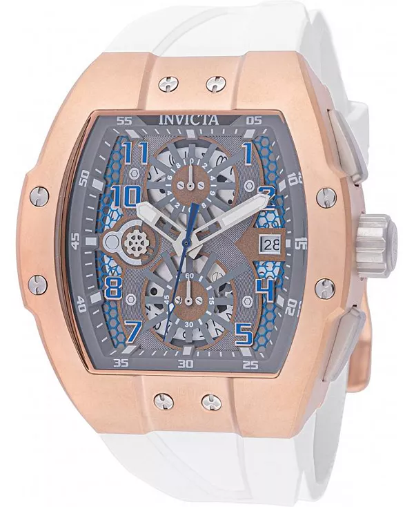 

Мужские часы Invicta Racing Quartz 48028 с тремя стрелками, черные, серые, с прозрачным циферблатом Invicta, white