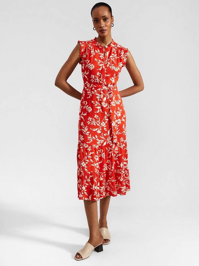 

Миниатюрное платье эльзы Hobbs, цвет Red/Cream