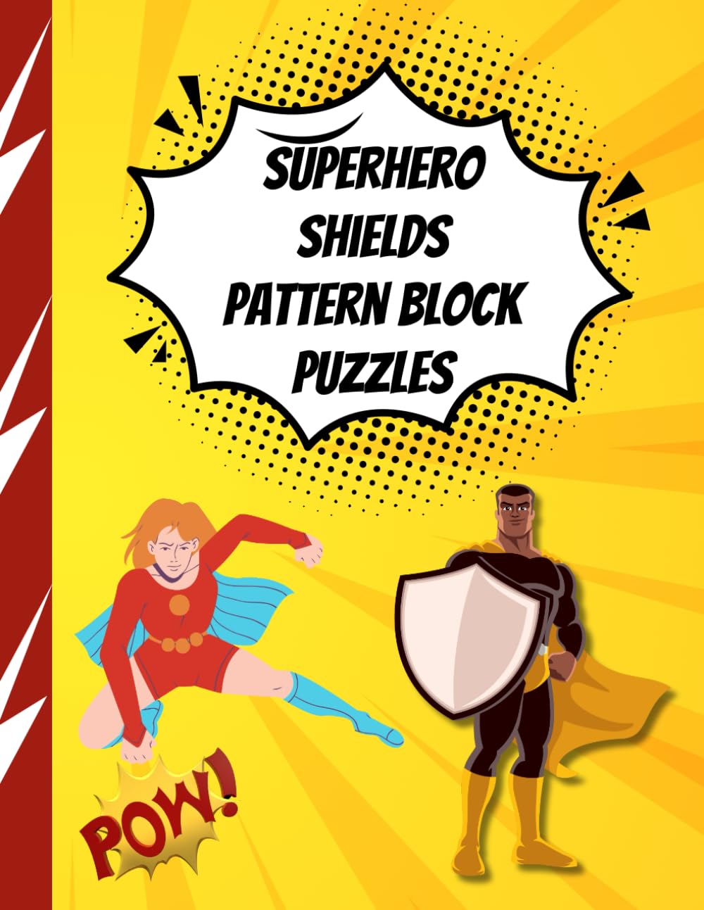 

Superhero Shields Pattern Block Puzzles: Gear up for a heroic journey!