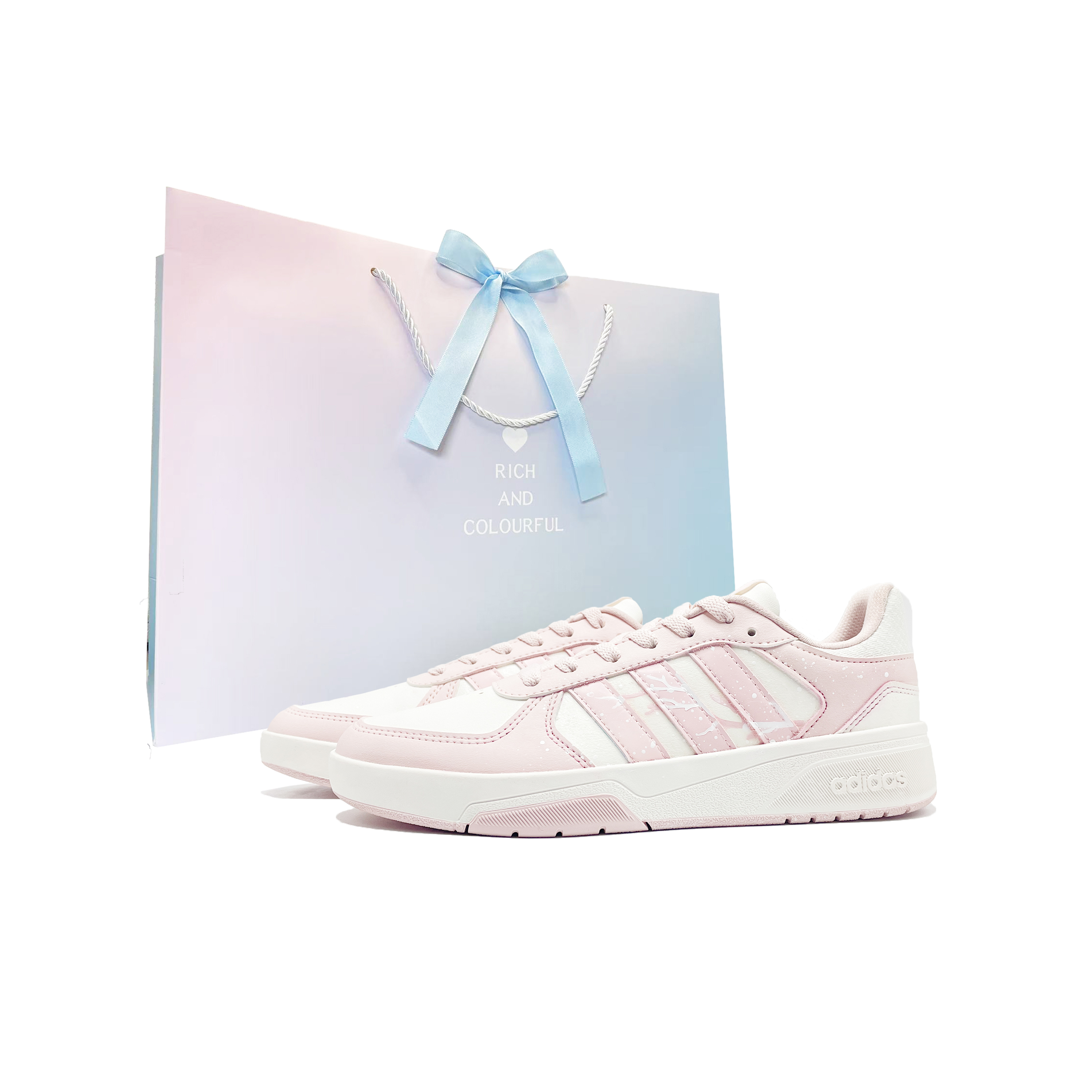 

Courtbeat First Snowfall Coverage Slip Resistant and Abrasion Resistant низкие кроссовки для скейтбординга Unisex Adidas, розовый белый