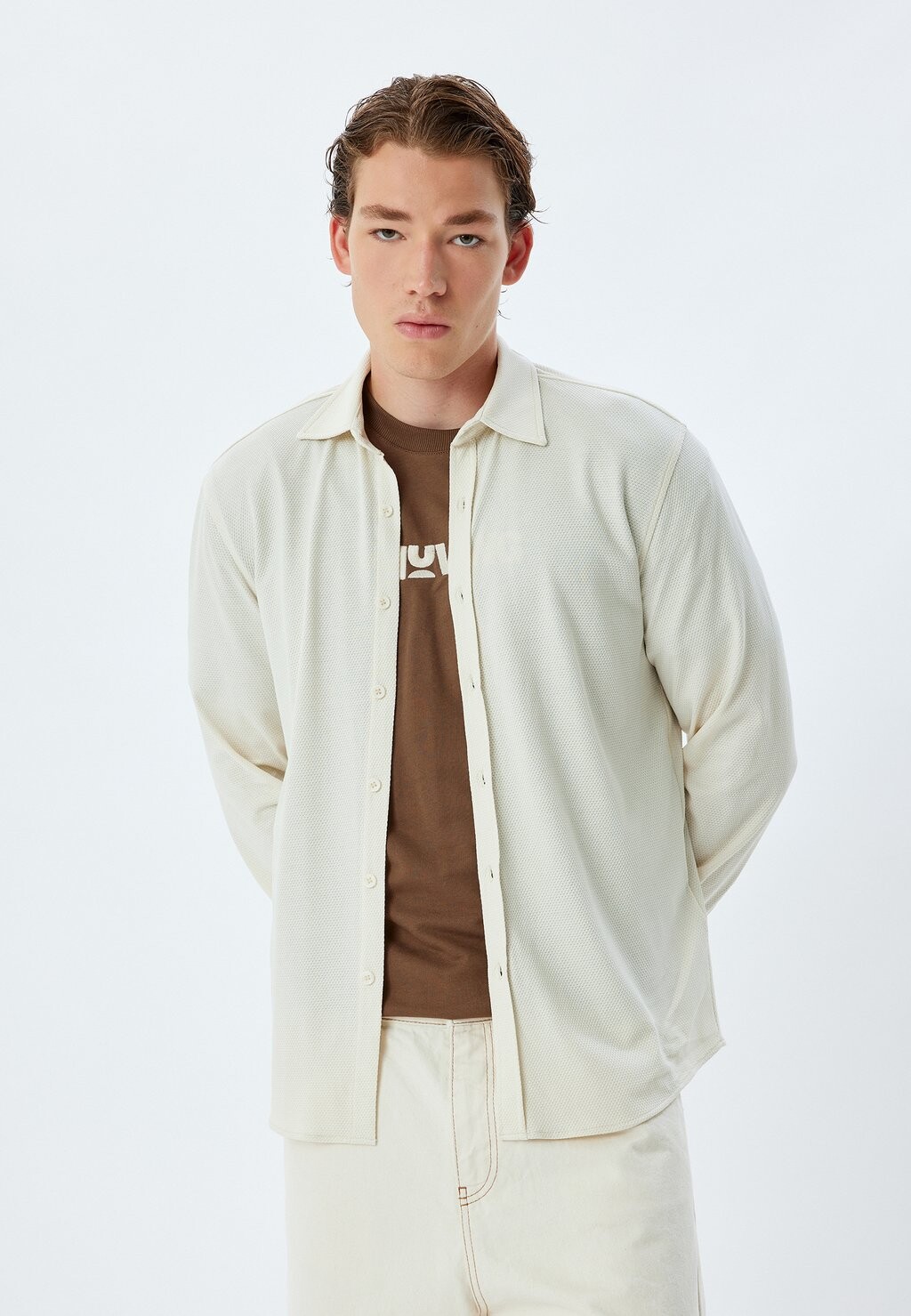 

Рубашка LONG SLEEVE . Koton, бежевый