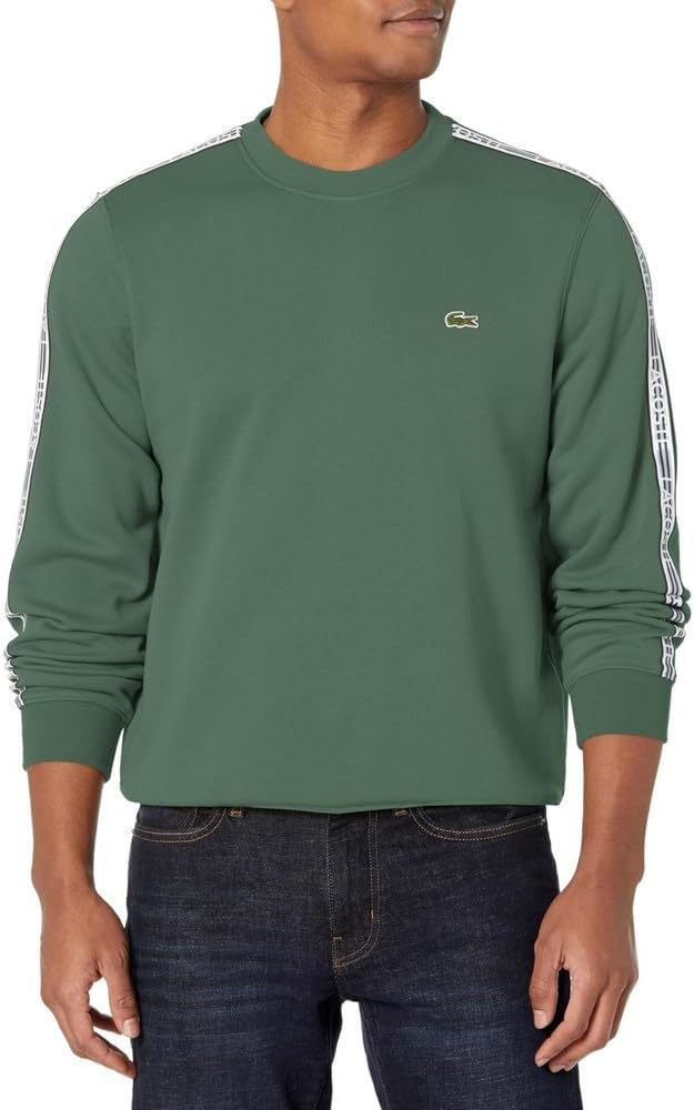

Мужская фланелевая толстовка Lacoste Classic Fit с логотипом и полосками, Sequoia