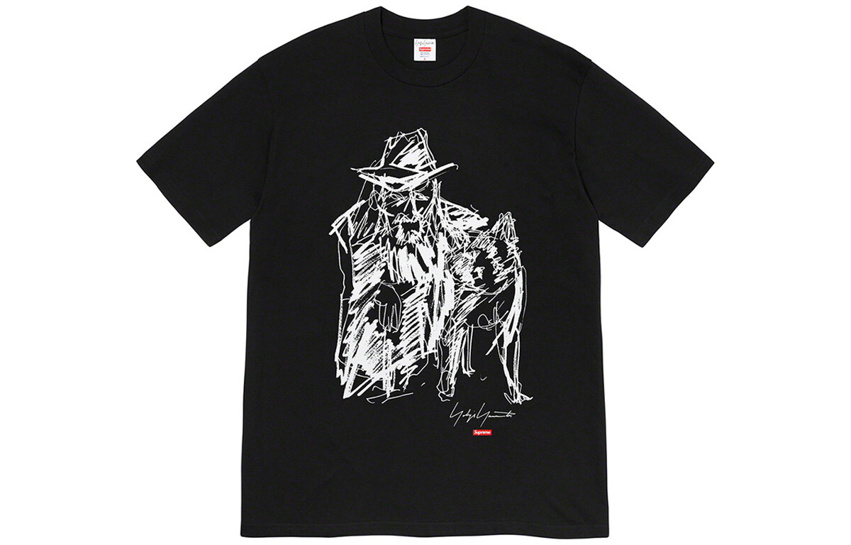 Футболка Supreme Yohji Yamamoto Scribble Portrait, черный — фото 2