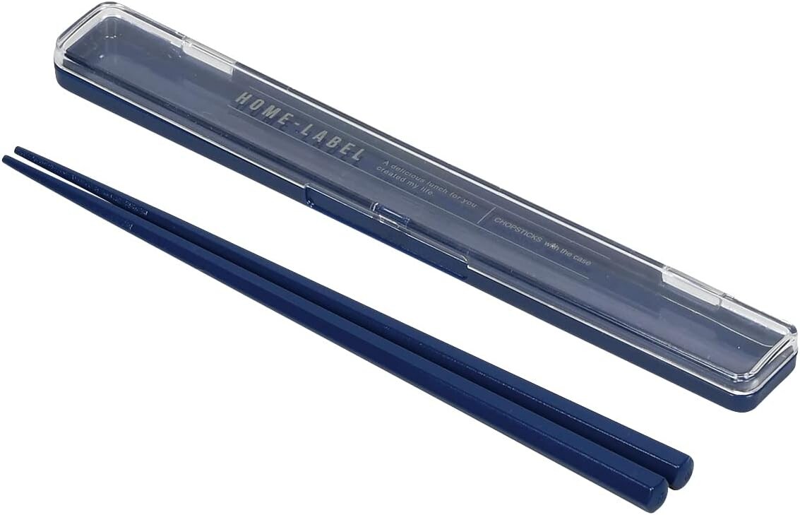 

Палочки для еды Pearl Metal IID-6728 Home Label в футляре, сделано в Японии, темно-синие, Nvy