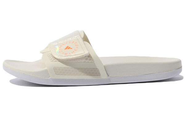 Тапочки stella mccartney x slide 'off white signal orange' Adidas, бежевый — фото 2