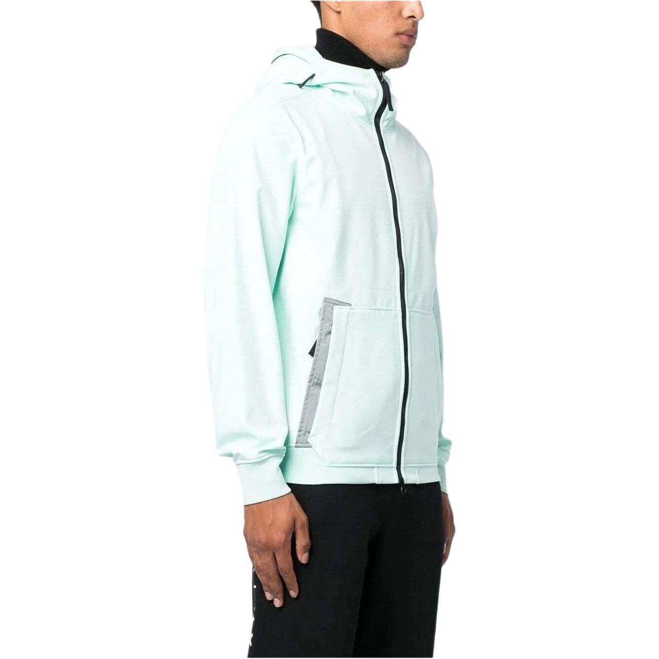 Куртка мужская LIGHT SOFT SHELL-R SERIES SOFT SHELL бирюзового цвета Stone Island, бирюзовый — фото 4